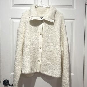 UGG Alaura Cloudfluff button-down cardigan  White. Sz XL NWOT